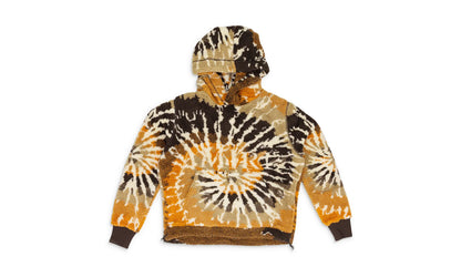 Tie Dye Polar Fleece Hoodie "Orange / Black" PS22MKF015 Orange Black