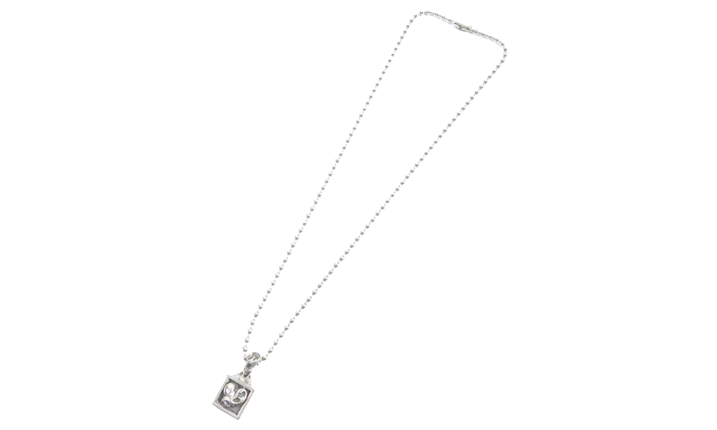 Autre Marque Heart Square Pendant & Necklace "Silver" CHRM0642