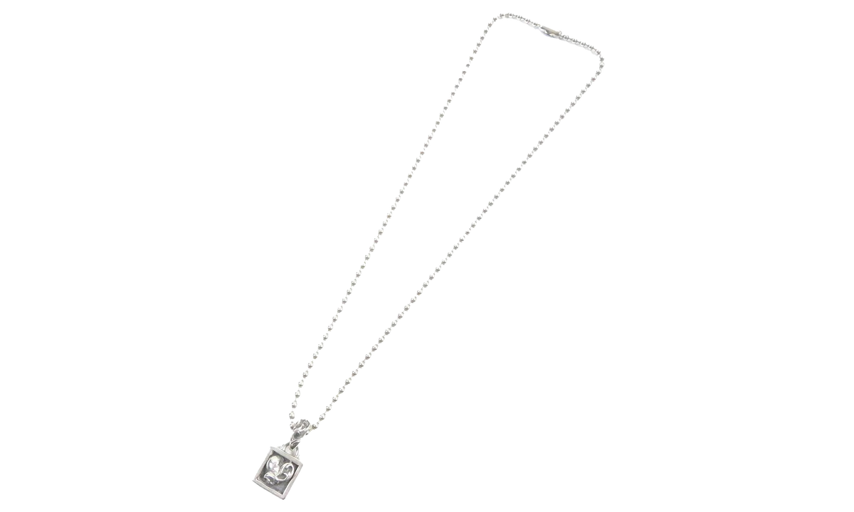 Autre Marque Heart Square Pendant & Necklace "Silver" CHRM0642