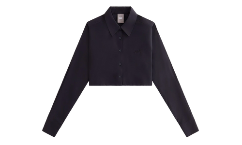 Nylon Faille Cropped Button Down "Black" khw030333 001