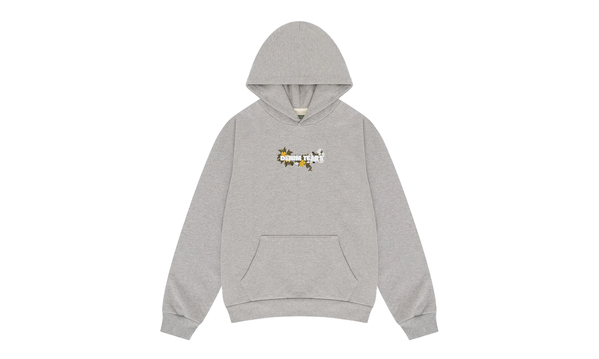 Embroidered Floral Logo Hoodie "Grey" DT350