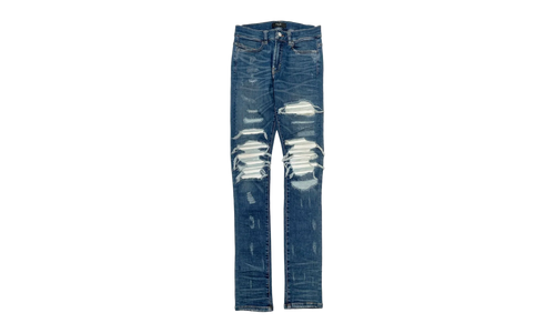 MX1 White Leather Patchwork Jeans "Classic Indigo (2017)" AMLPWJCI2017