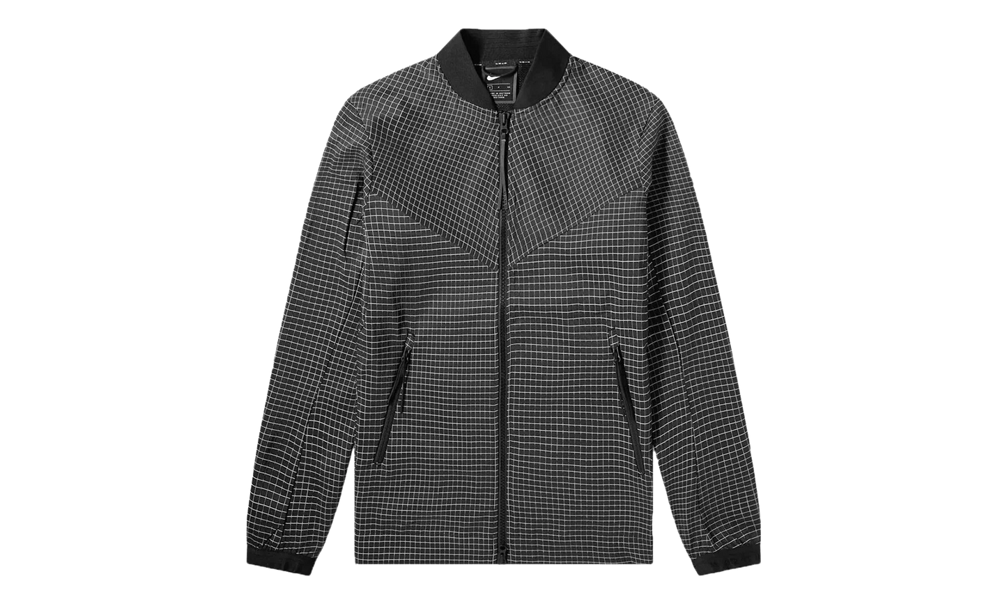 Tech Pack Grid Bomber Jacket "Black / Summit White" AR1578 010