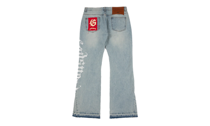 OG Logo Flared Printed Denim Jeans "Blue Wash" GS113
