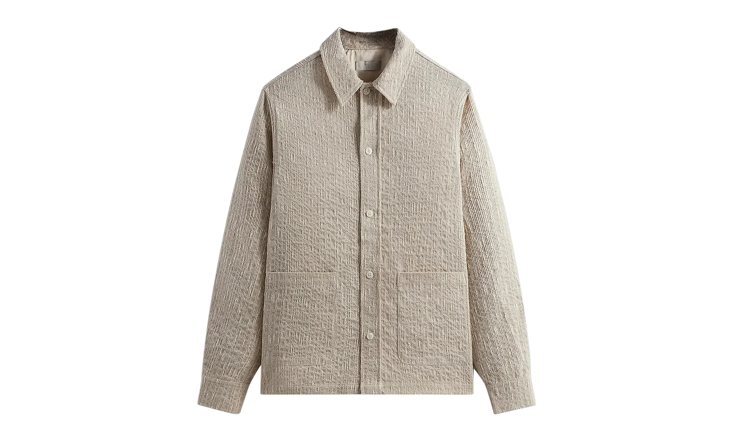Slub Boucle Boxy Collared Overshirt "Canvas" KHM031816 210