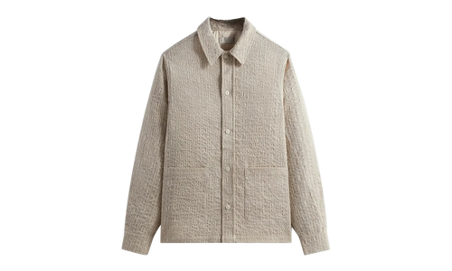 Slub Boucle Boxy Collared Overshirt "Canvas" KHM031816 210