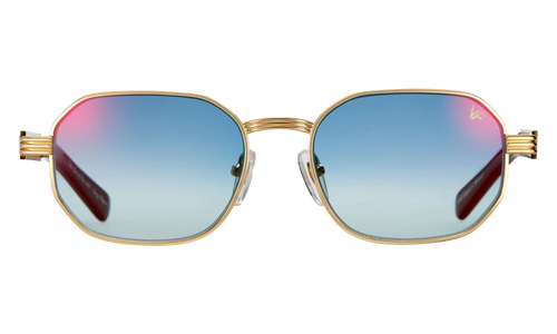 Hustler Jacques Cartier Edition 24KT "Yellow Gold / Royal Blue Two-Tone Multi Flash" JCHU2 0005 11C3