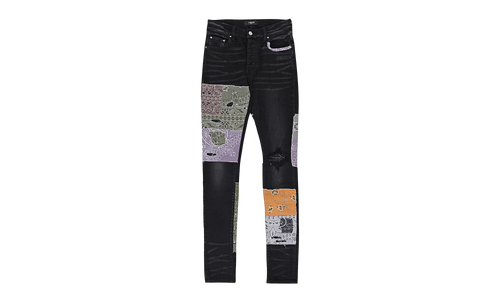 BANDANA ART PATCH JEAN "Aged Black" PF22MDS021