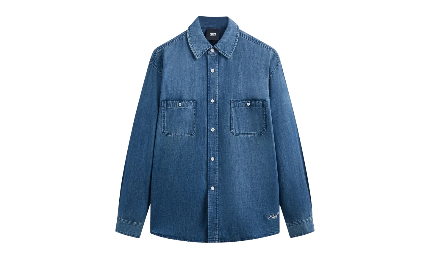 Chambray Apollo Shirt "Mid Indigo" KITH19