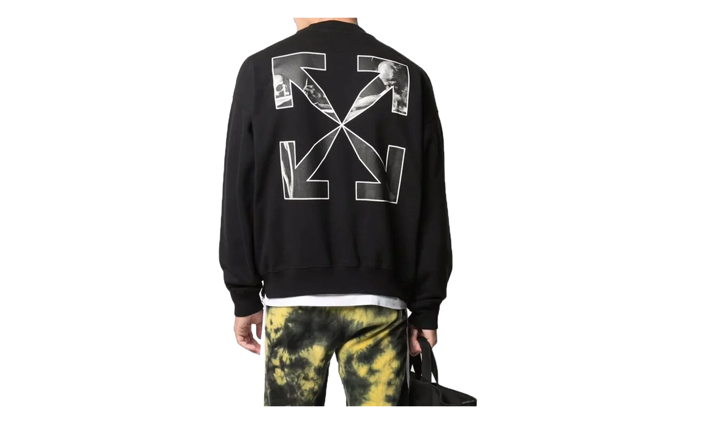 Carav Arrows Motif Sweatshirt "Black/White" OMBA054F21FLE0111001