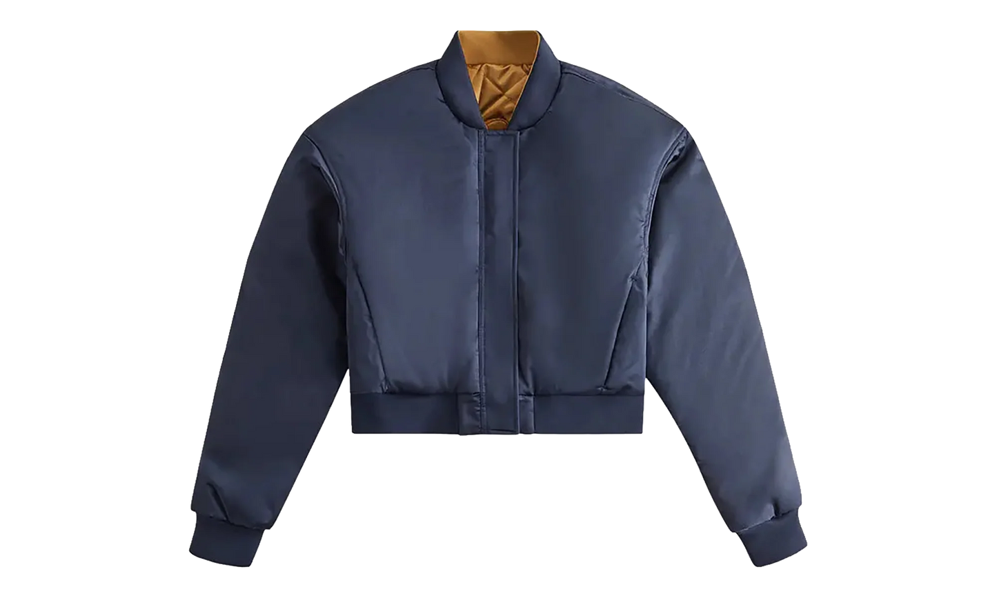 Landry Cropped Satin Bomber Jacket WMNS "Navy" KITH119
