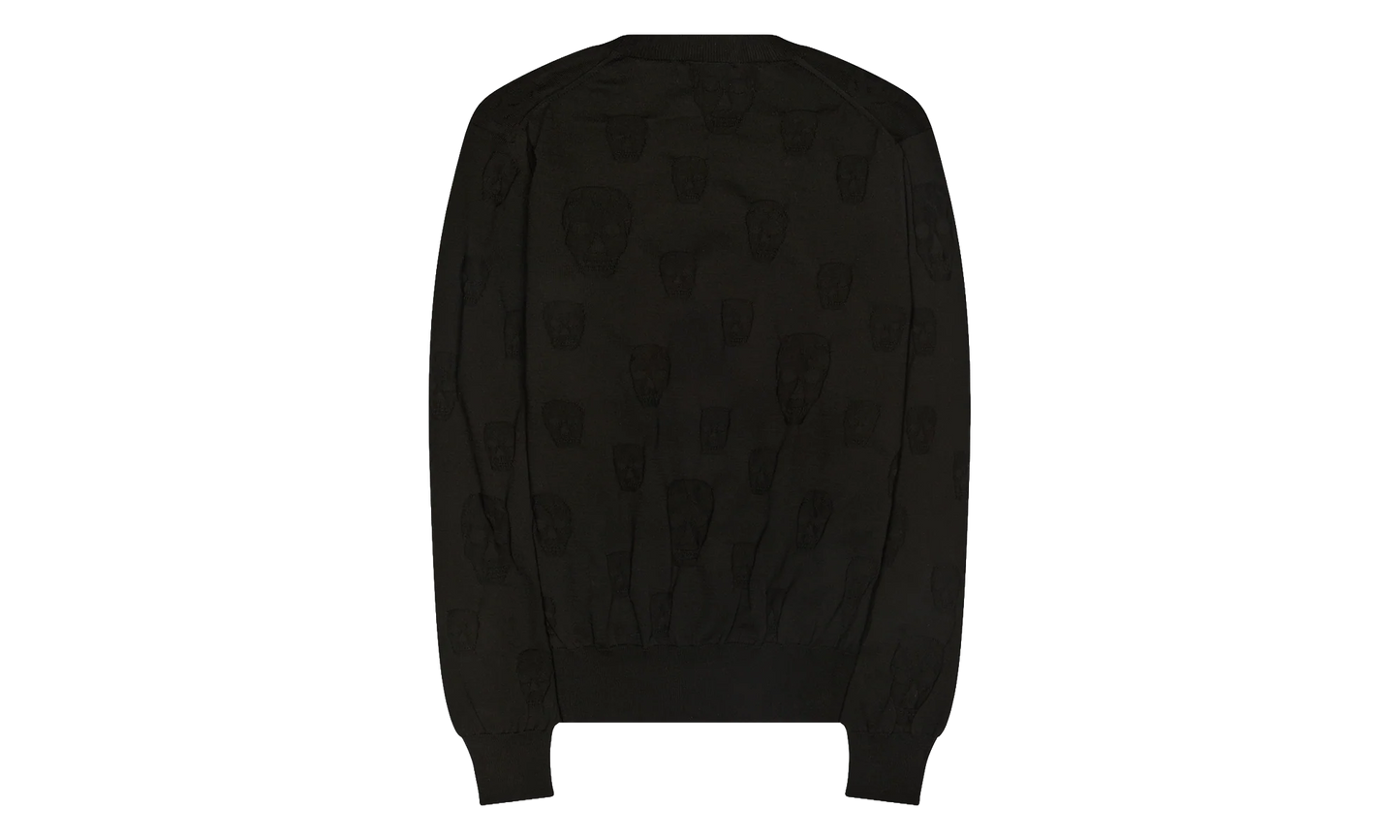 All Over Skulls Crewneck Sweater "Black" AM002