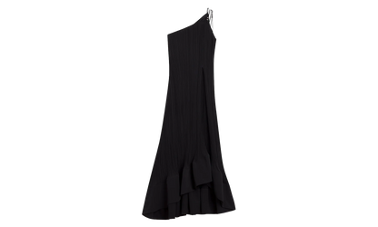 ONE-SHOULDER PLEATED LONG DRESS "Black" RW DR0011 5904 P24_10