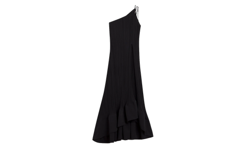 ONE-SHOULDER PLEATED LONG DRESS "Black" RW DR0011 5904 P24_10