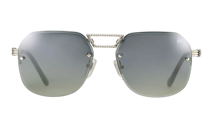 CEO Bevel Rimless Drill Mount 18KT "White Gold / Pastel Gray Gradient Flash Silver" DMCE2 0007 48B1