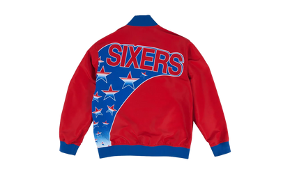 NBA Authentic Warm-Up Jacket "1993-94 Philadelphia 76ers - Red / Blue" 6056S3B1D93P76