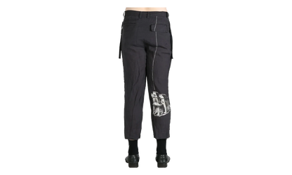 Printed Linen Trouser "Black Base" UC1E4501 1 BLAC