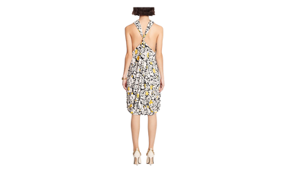 FLORAL KNEE-LENGTH TWISTED BACK DRESS "Black Multi" RW DR0018 5763 A23 10