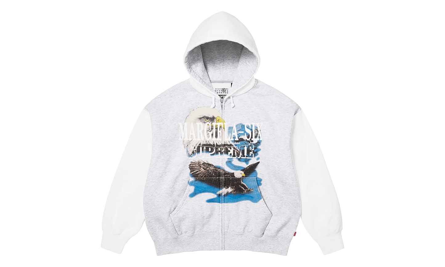 MM6 Maison Margiela Eagle Zip Up Hooded Sweatshirt "SS26 - grey" SU27172