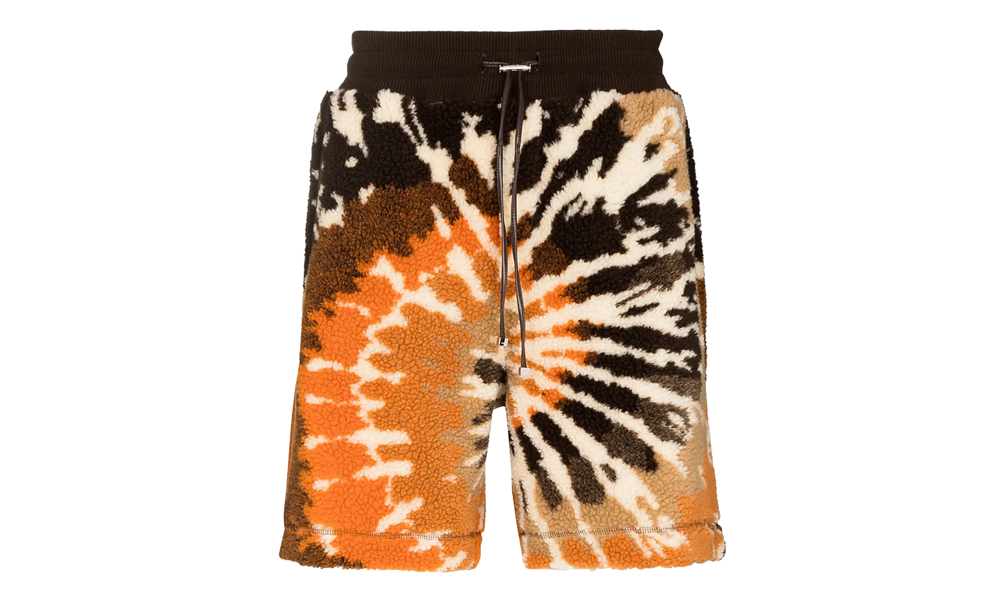 Tie Dye Polar Fleece Shorts "Orange and Brown" PS22MKS006_666