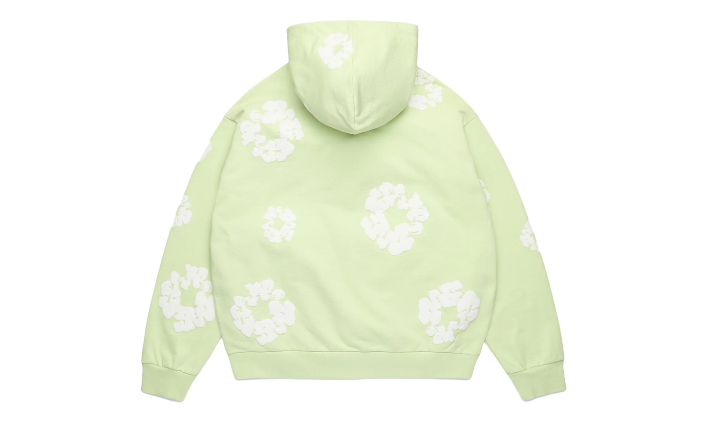 Cotton Wreath Zip Hoodie "Mint" DT616