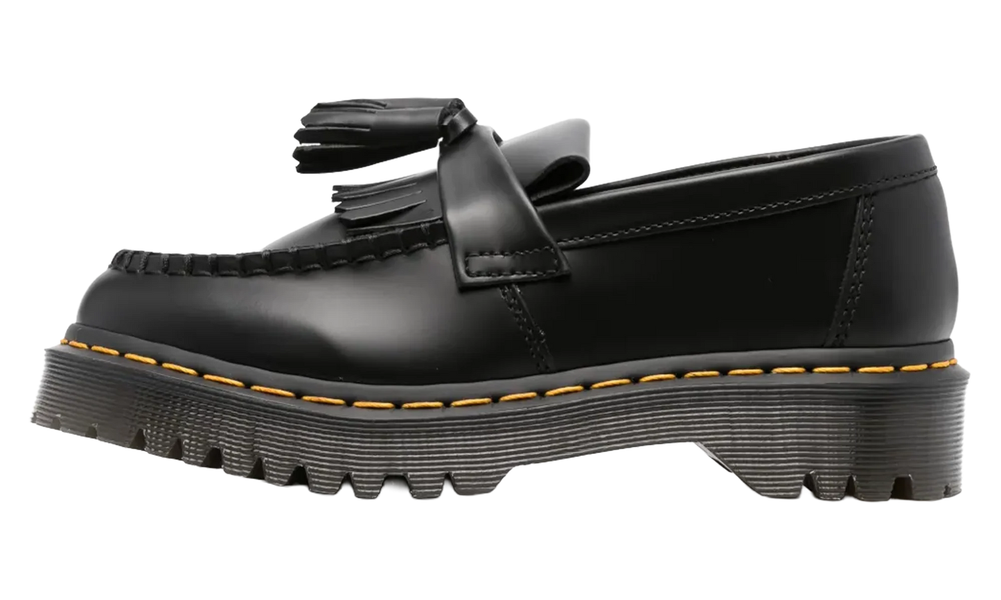 Adrian Bex Smooth Leather Tassel Loafers "Black" 26957001