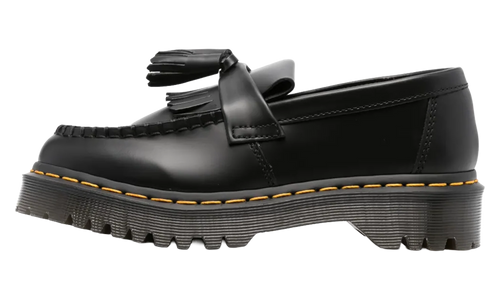 Adrian Bex Smooth Leather Tassel Loafers "Black" 26957001