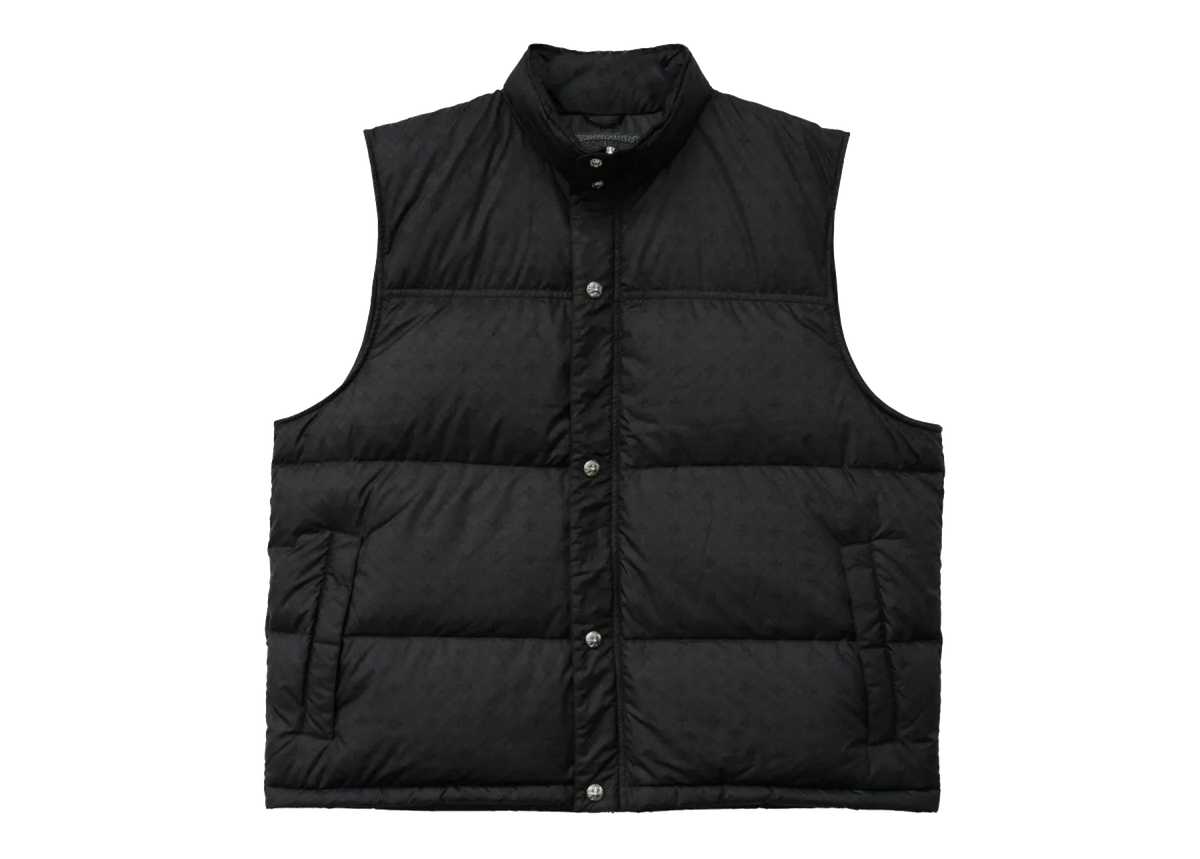 Monogram Cross Pattern Puffer Down Vest "Black" CHRM1177