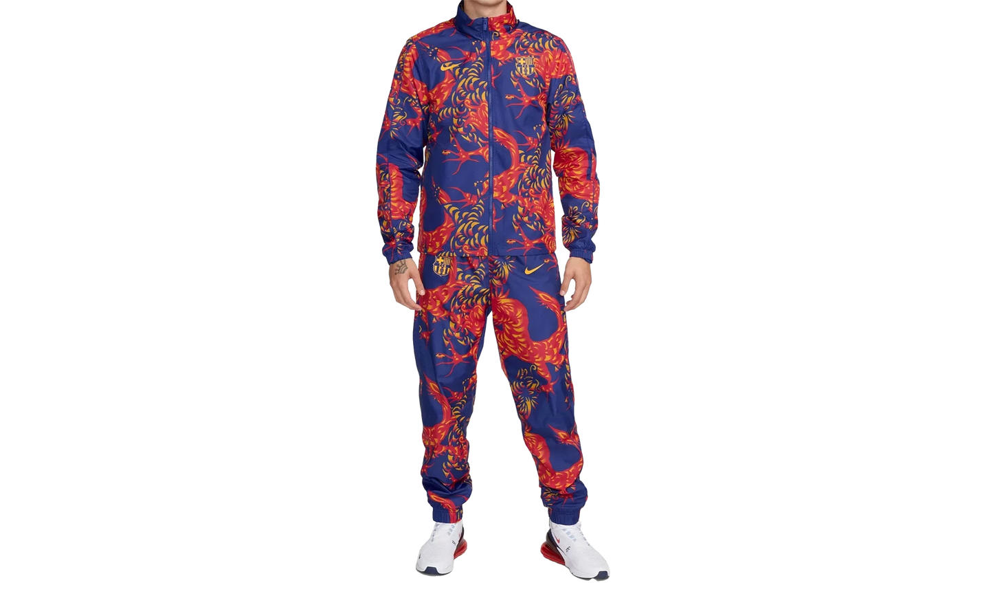 FC BARCELONA SOCCER WOVEN TRACKSUIT "Deep Royal Blue/Deep Royal Blue/University Gold/University Gold" FJ5565 455