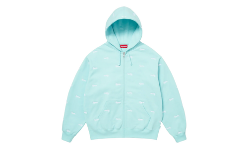 Repeat Script Zip Up Hoodie "FW25 - Aqua" SU27084