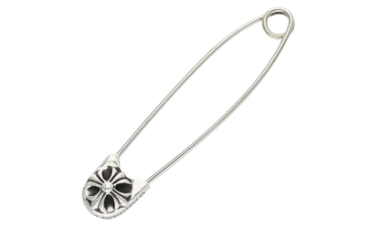 Large Safety Pin Necklace "Silver" CHRM0808