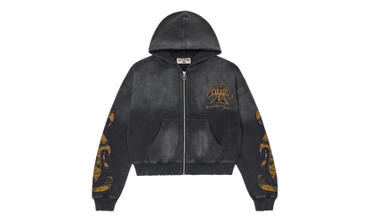 Reborn Waffle Knit Zip Up "Black" VAL139