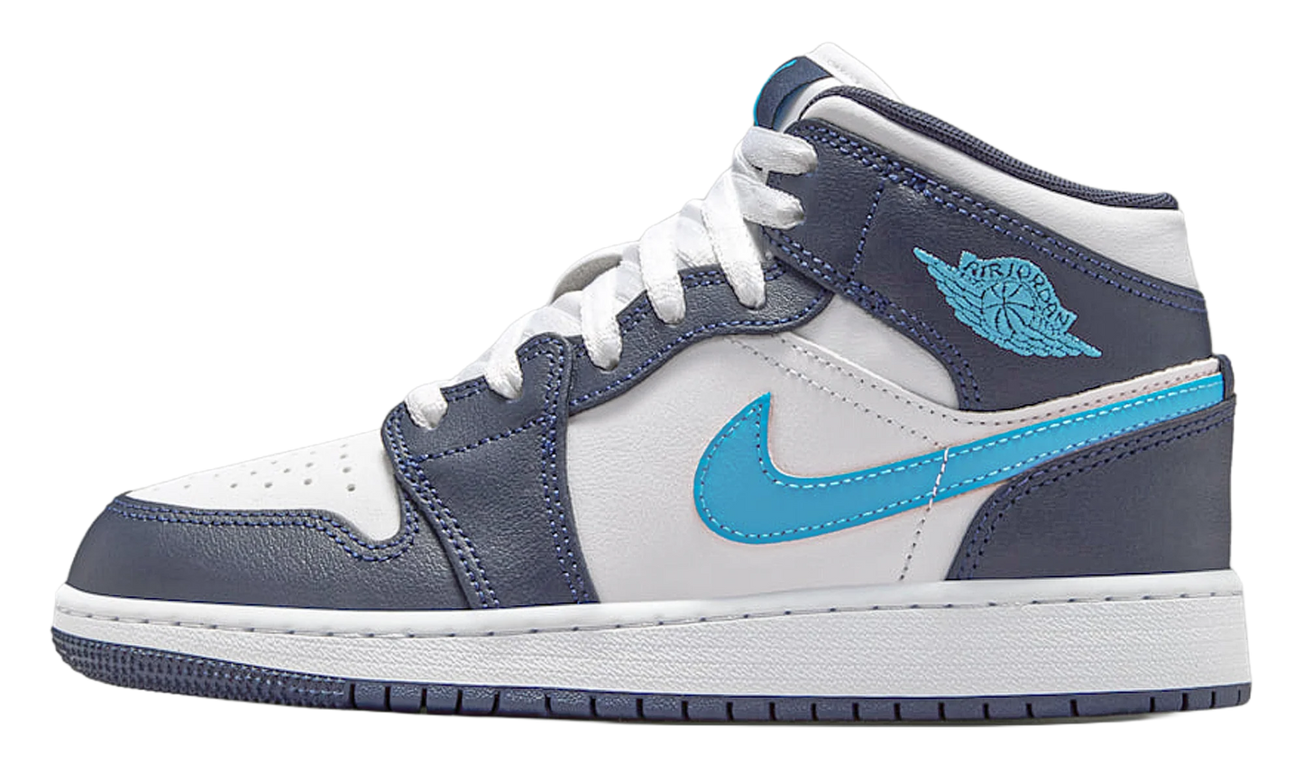 Air Jordan 1 Mid GS "Obsidian / Dark Powder Blue" DQ8423 404