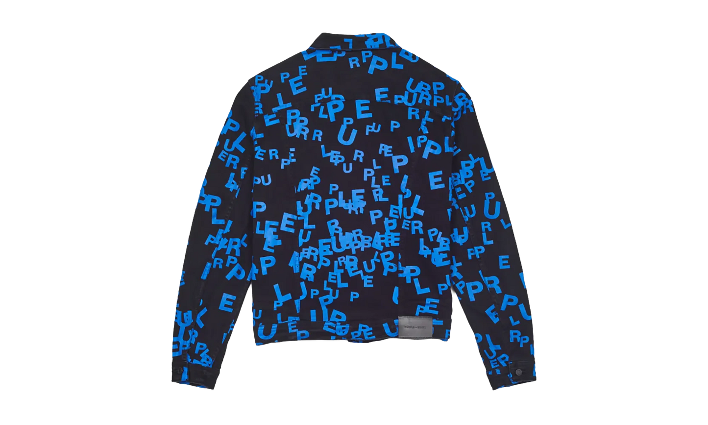 BLACK/BLUE LETTERS SCREEN PRINT TRUCKER "Black" P024 BBSP123