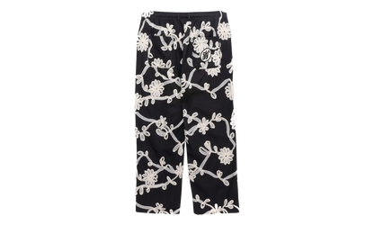 Floral Ribbon Ankle Pants "Black" HTG260126 BLK