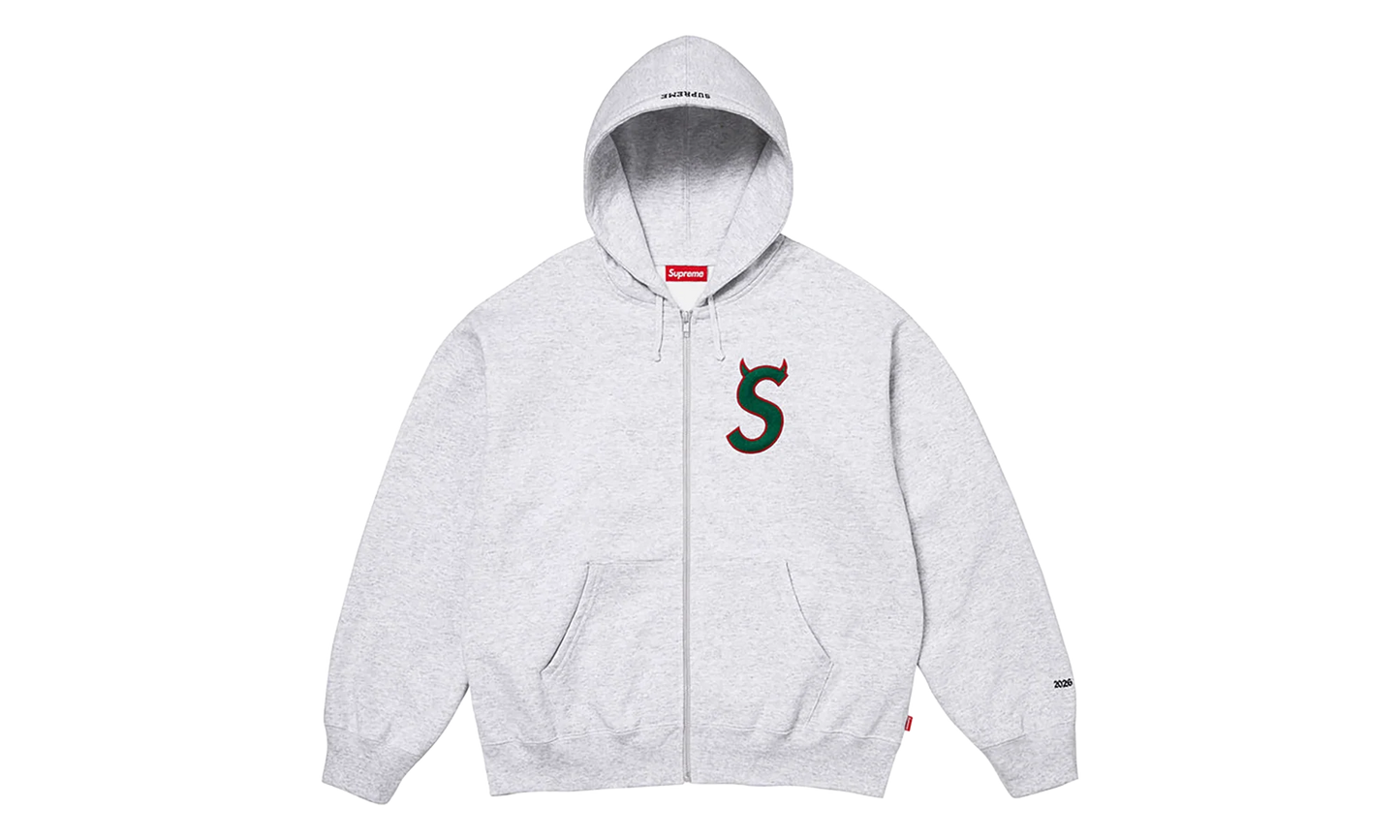 Devil S Logo Zip Up Hooded Sweatshirt "SS26 - Heather Grey" SU27312