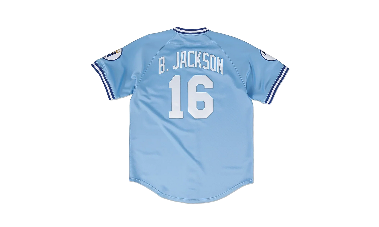 MLB Bo Jackson Road Jersey "1987 Kansas City Royals - Light Blue" AJY1GS18278 KCRLTBL87BJA