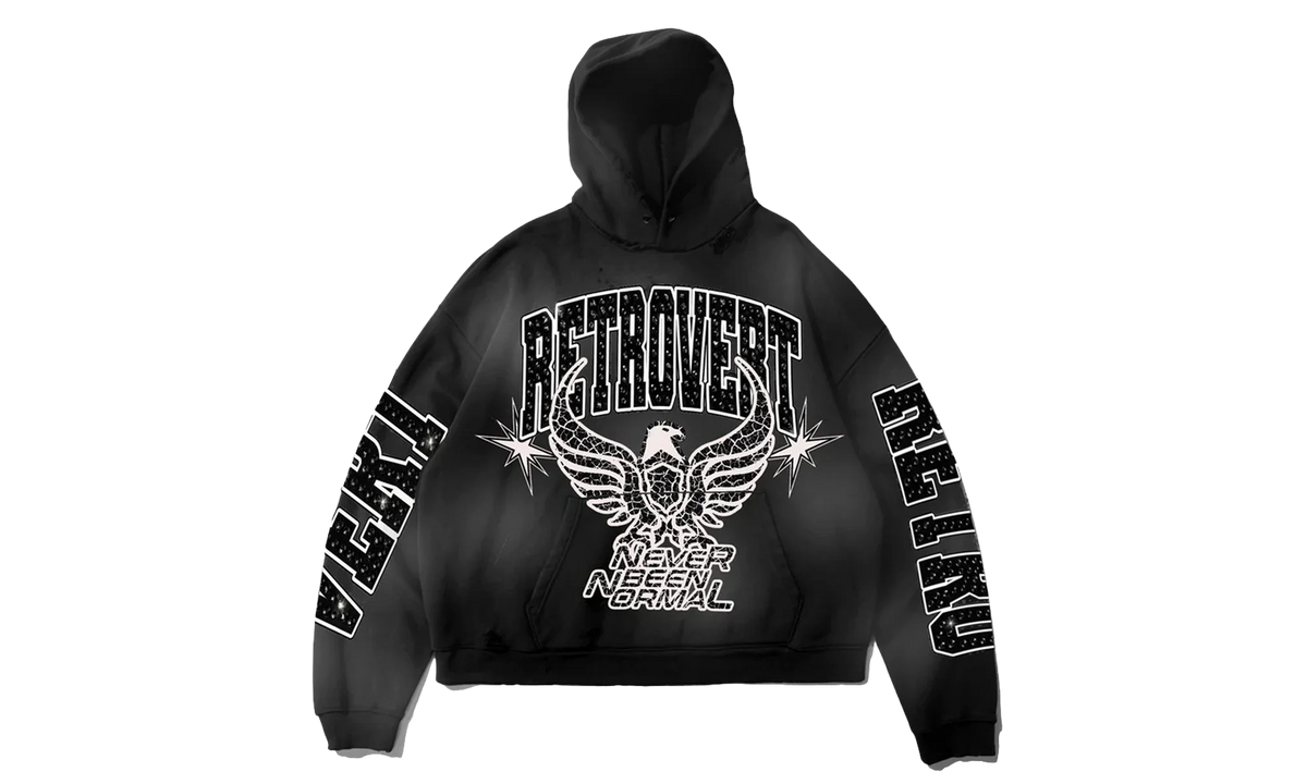 Never Been Normal Rhinestone Hoodie "Black" RET016