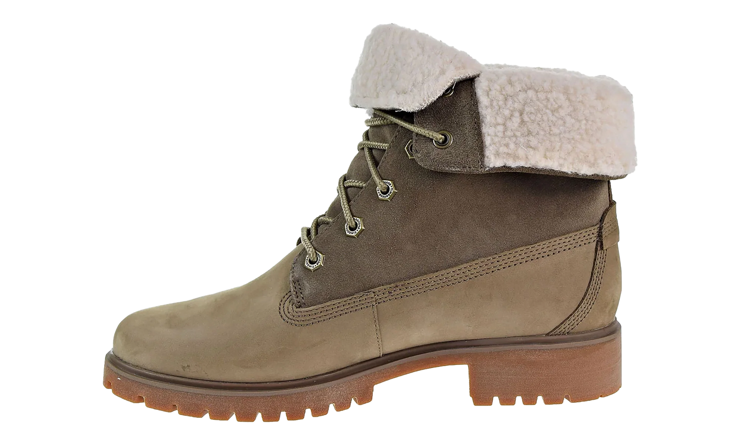 Jayne Fleece Fold Down Boots WMNS "Light Brown Nubuck" TB0A1SGB
