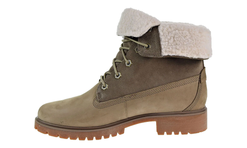Jayne Fleece Fold Down Boots WMNS "Light Brown Nubuck" TB0A1SGB