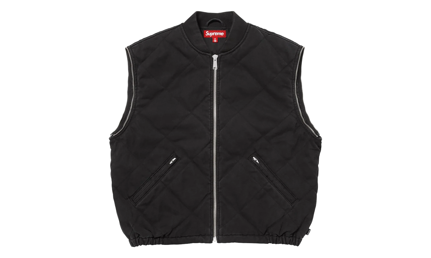 Zip-Off Sleeve Quilted Bomber Jacket "Black" SU26991