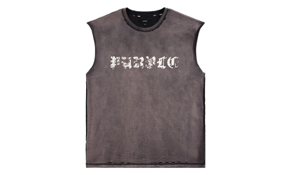 Worn Gothic Sleeveless Tee "Brown" P103 TBSP226
