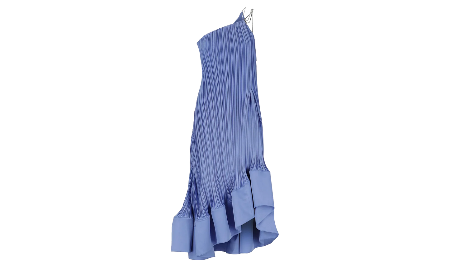 PLEATED ASYMMETRIC CASCADE DRESS "Light Blue" RW DR0011 5944 E24 166