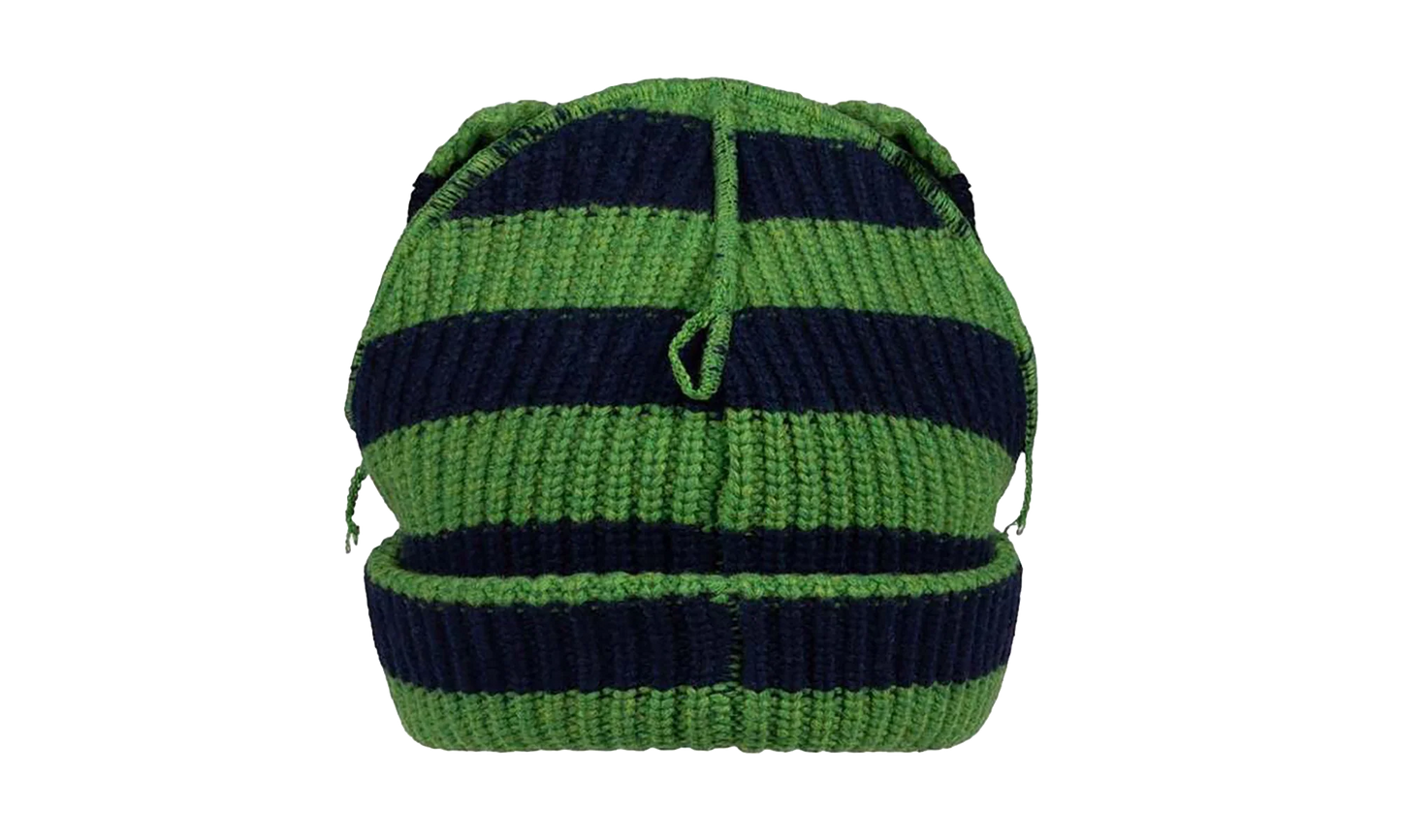 Supersized Chunky Ears Beanie "Green / Navy Stripe" 52132703