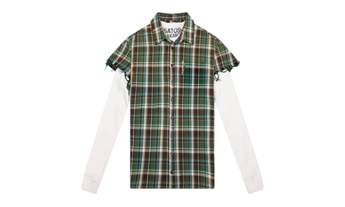 Bender Cut Off Flannel "Green Plaid" SAT002