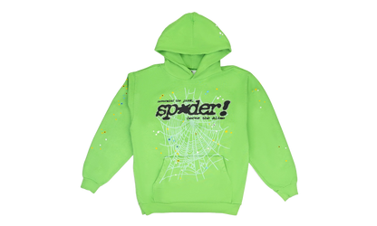 Rhinestone Punk V2 Hoodie "Slime Green" SP5der369