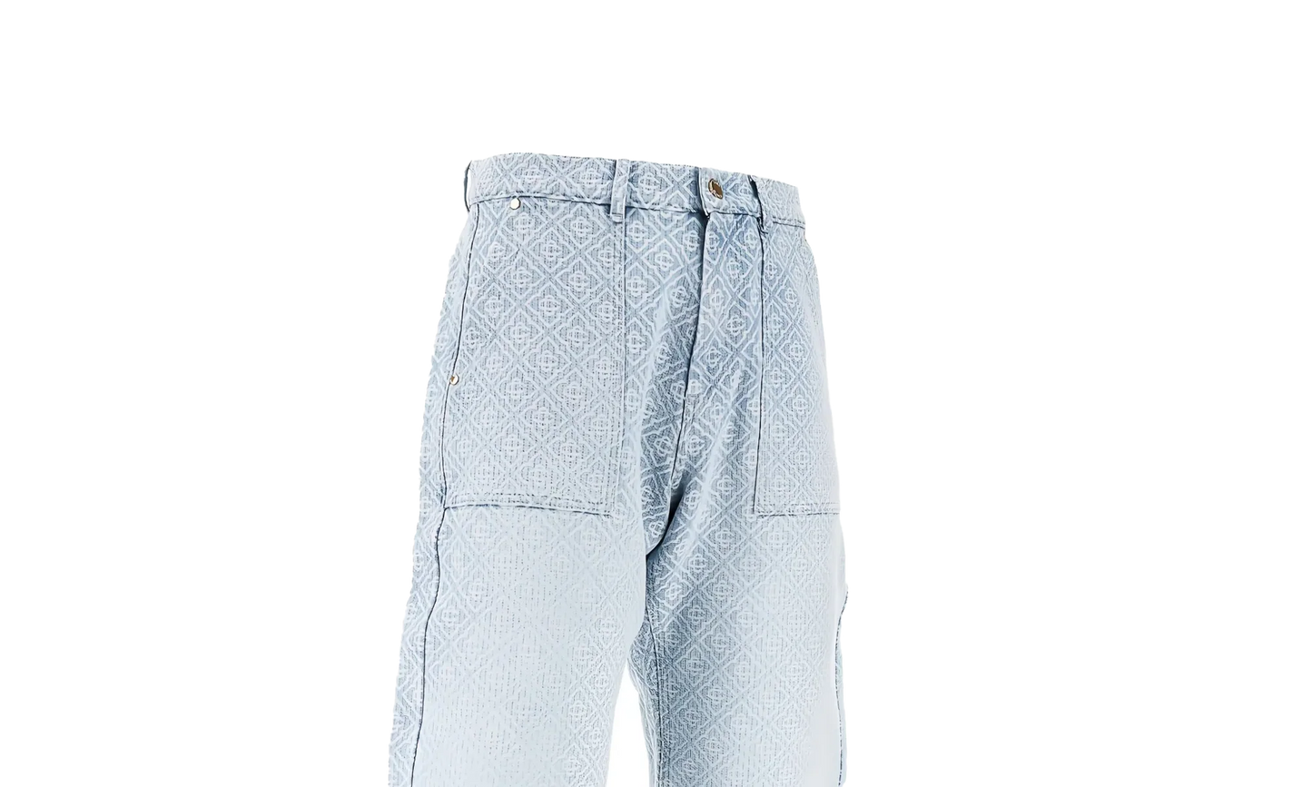 RELAXED MONOGRAM DENIM TROUSERS "Blue" MPF25 TR 331 01