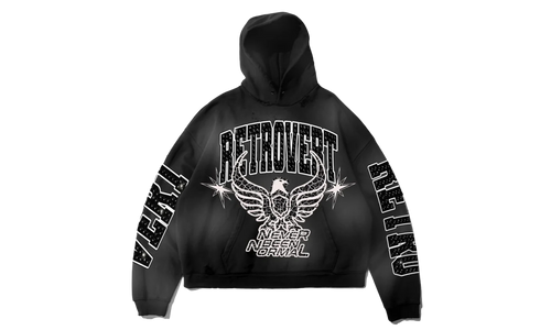 Rhinestone Never Been Normal Hoodie "Black" RET007