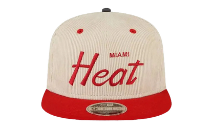 9FIFTY NBA MIAMI HEAT SNAPBACK HAT "ERIC EMANUEL - Cream/ Red" EE436