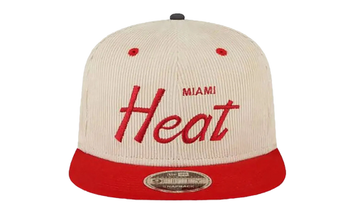 9FIFTY NBA MIAMI HEAT SNAPBACK HAT "ERIC EMANUEL - Cream/ Red" EE436